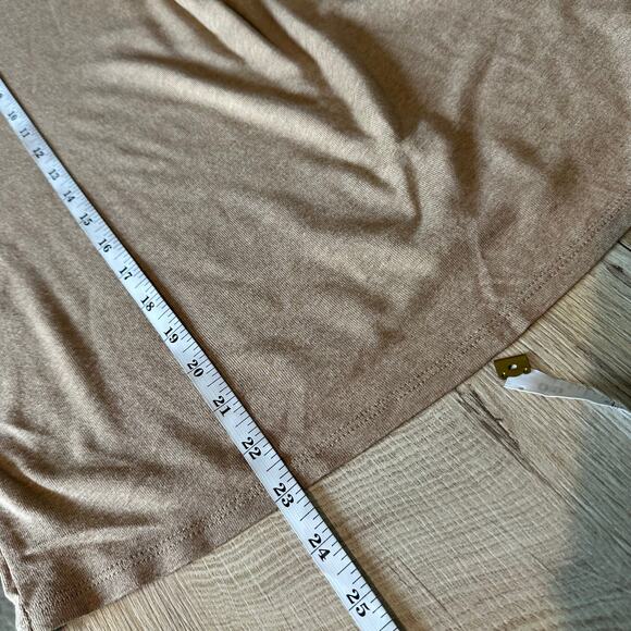 Vince Long Sleeve Drop Shoulder Pullover Knit Blouse Camel Tank L - Picture 9 of 9